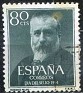 Spain - 1954 - Personajes - 80 CTS - Verde Oscuro - Characters, Pelayo - Edifil 1142 - Marcelino Menendez Pelayo (1856-1912) - 0